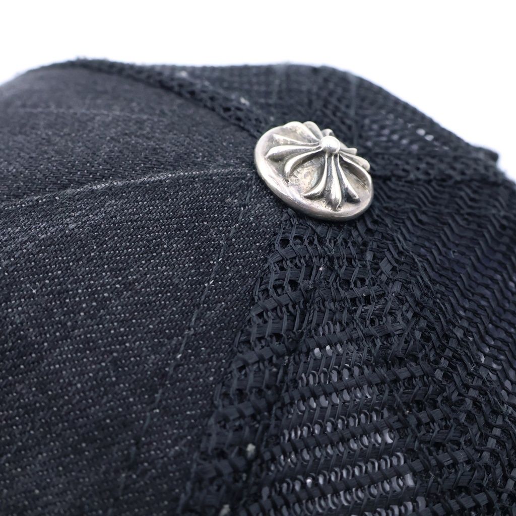 Chrome Hearts BS Flare Scroll Label Print Mesh Trap Khaki Cap Hat Black — view 6