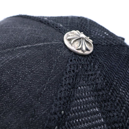 Chrome Hearts BS Flare Scroll Label Print Mesh Trap Khaki Cap Hat Black — view 6