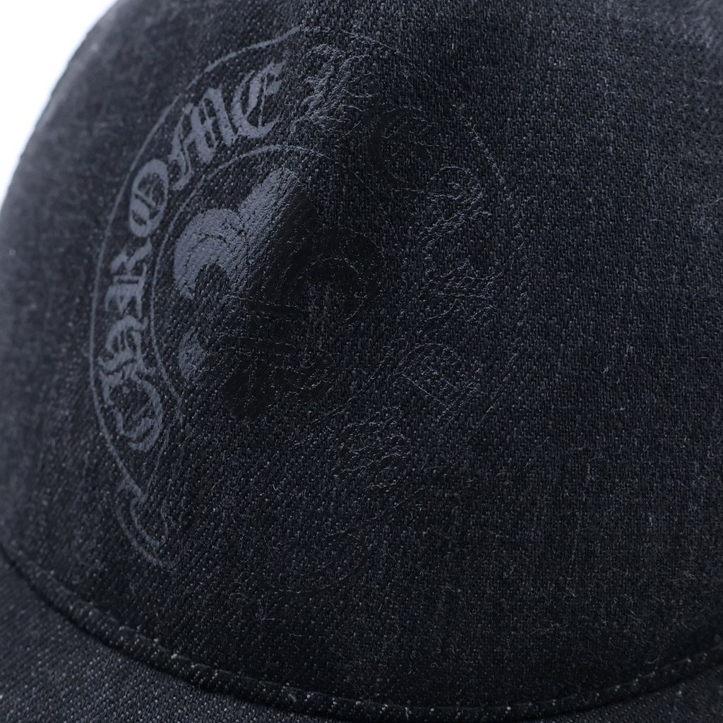 Chrome Hearts BS Flare Scroll Label Print Mesh Trap Khaki Cap Hat Black — view 5