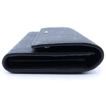 Dior Gravity Embossed Leather Long Flap Wallet Black — view 3