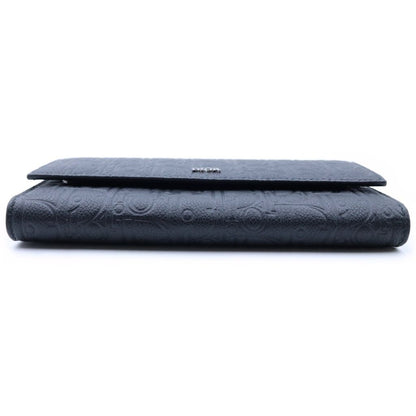 Dior Gravity Embossed Leather Long Flap Wallet Black — view 4