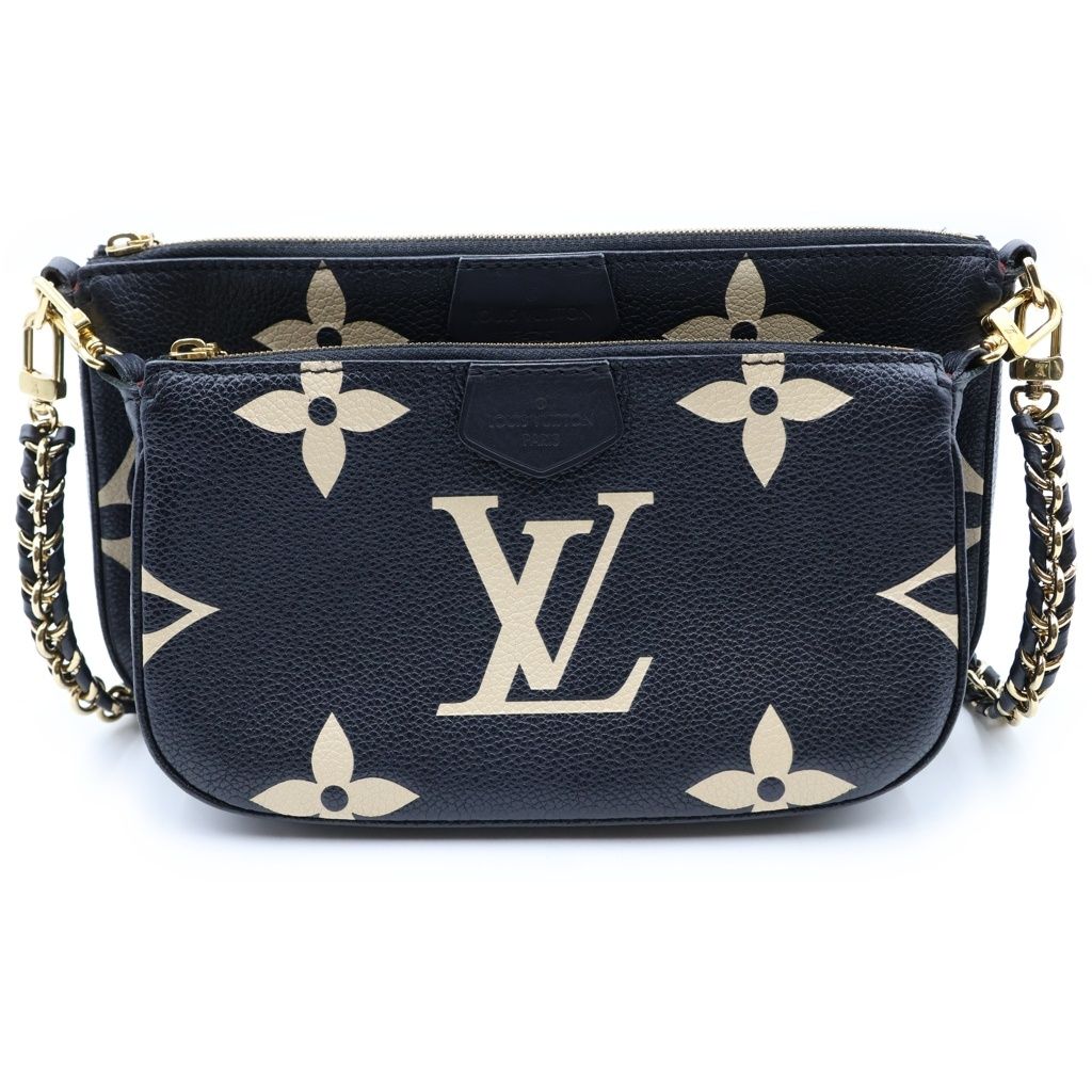 Louis Vuitton Monogram Empreinte Multi Pochette Accessoires Noir Beige