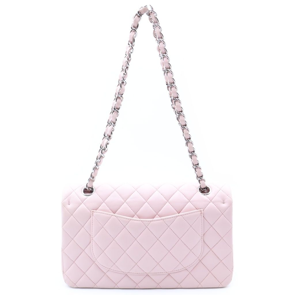 Chanel Quilted 25 Double Flap Chain Shoulder Bag Pink Lambskin Silver — view 2