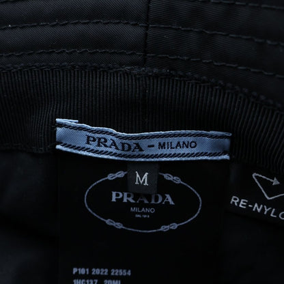 Prada Re-Nylon Bucket Hat Triangle Logo Black — view 7