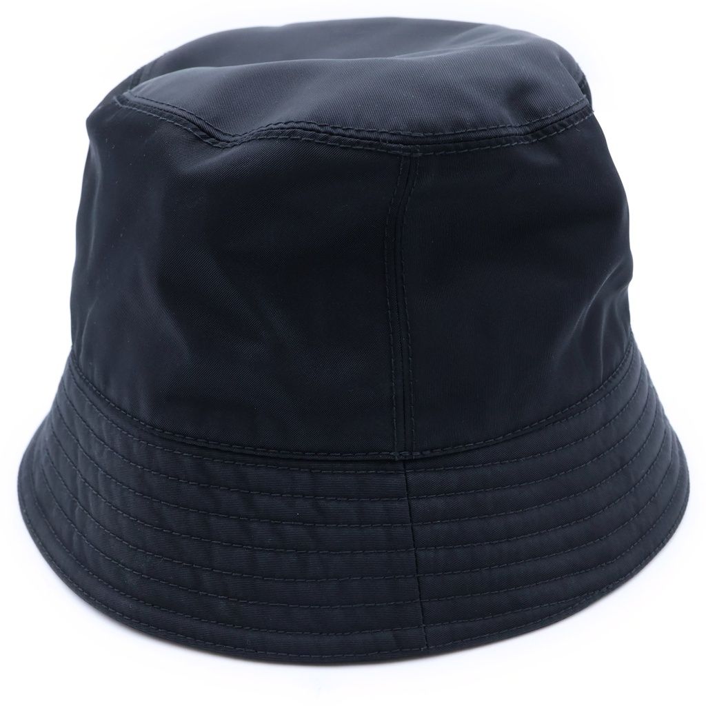 Prada Re-Nylon Bucket Hat Triangle Logo Black — view 3
