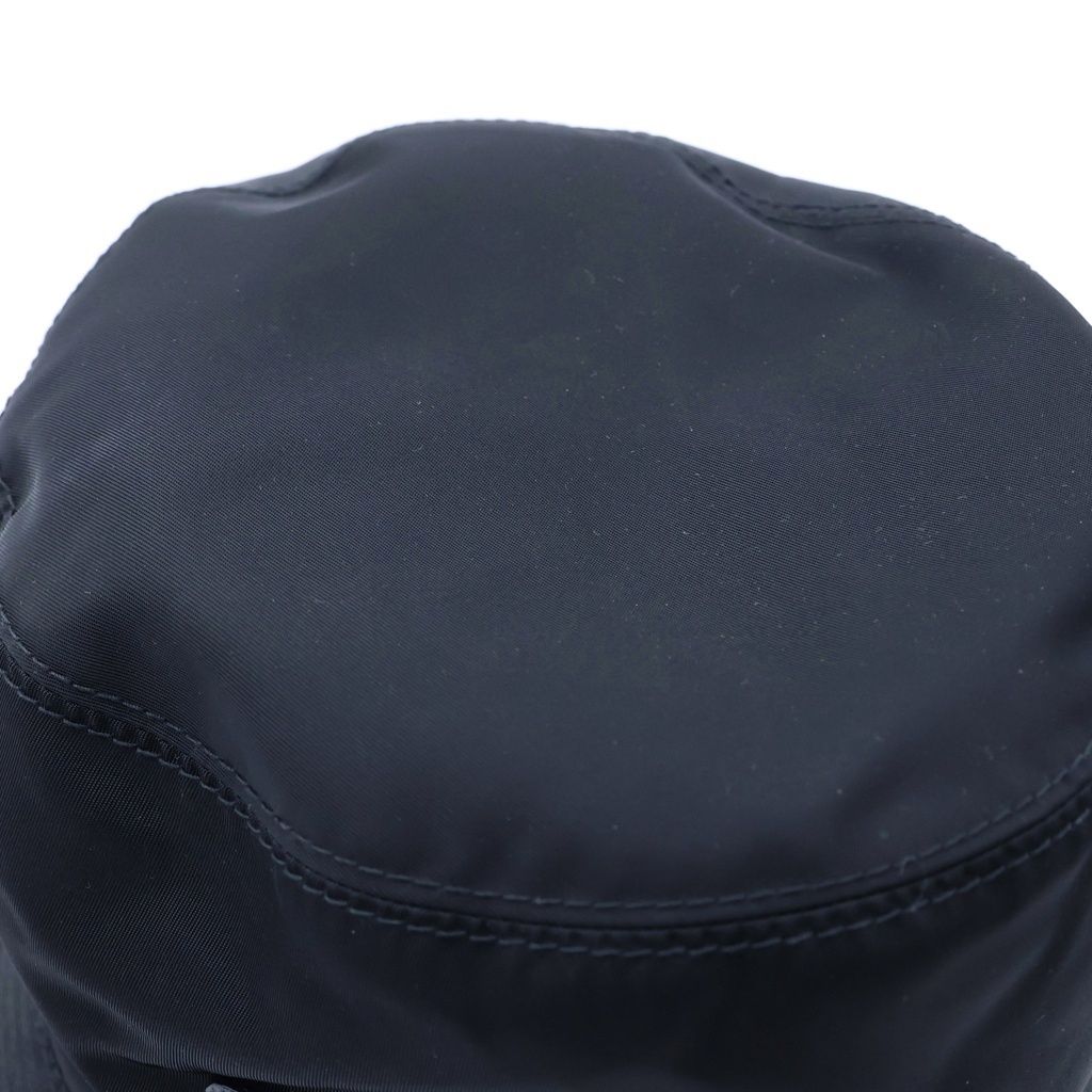 Prada Re-Nylon Bucket Hat Triangle Logo Black — view 6