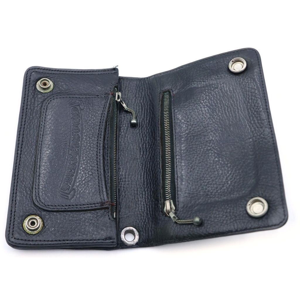 Chrome Hearts Cross Ball Button Leather Wallet Black — view 4