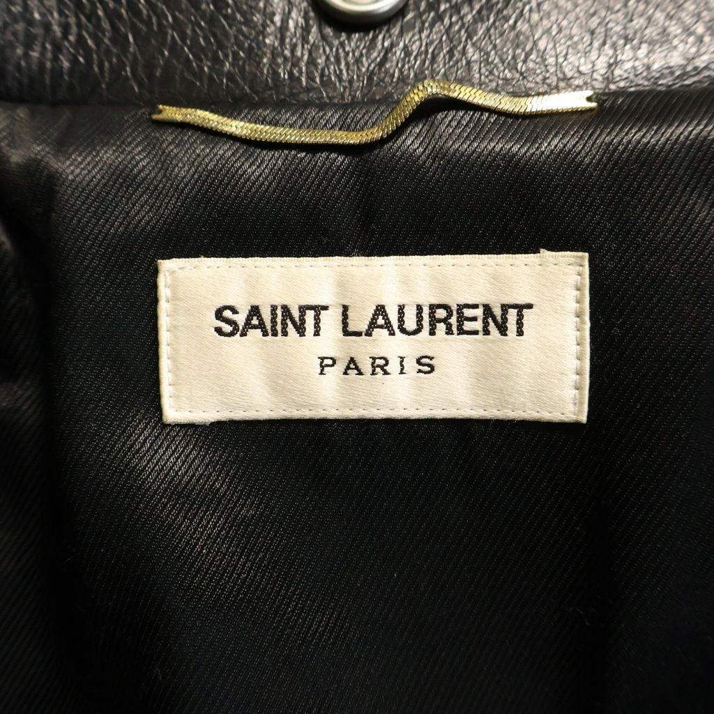 Saint Laurent Paris Smoking Lips Motorcycle Jacket Distressed Rider's Leather — view 6