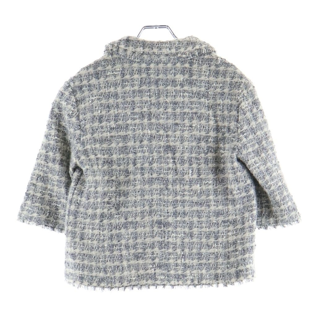 Chanel 05A CC Logo Pearl Button Fancy Glitter Tweed Sleeve Soutien Collar — view 2