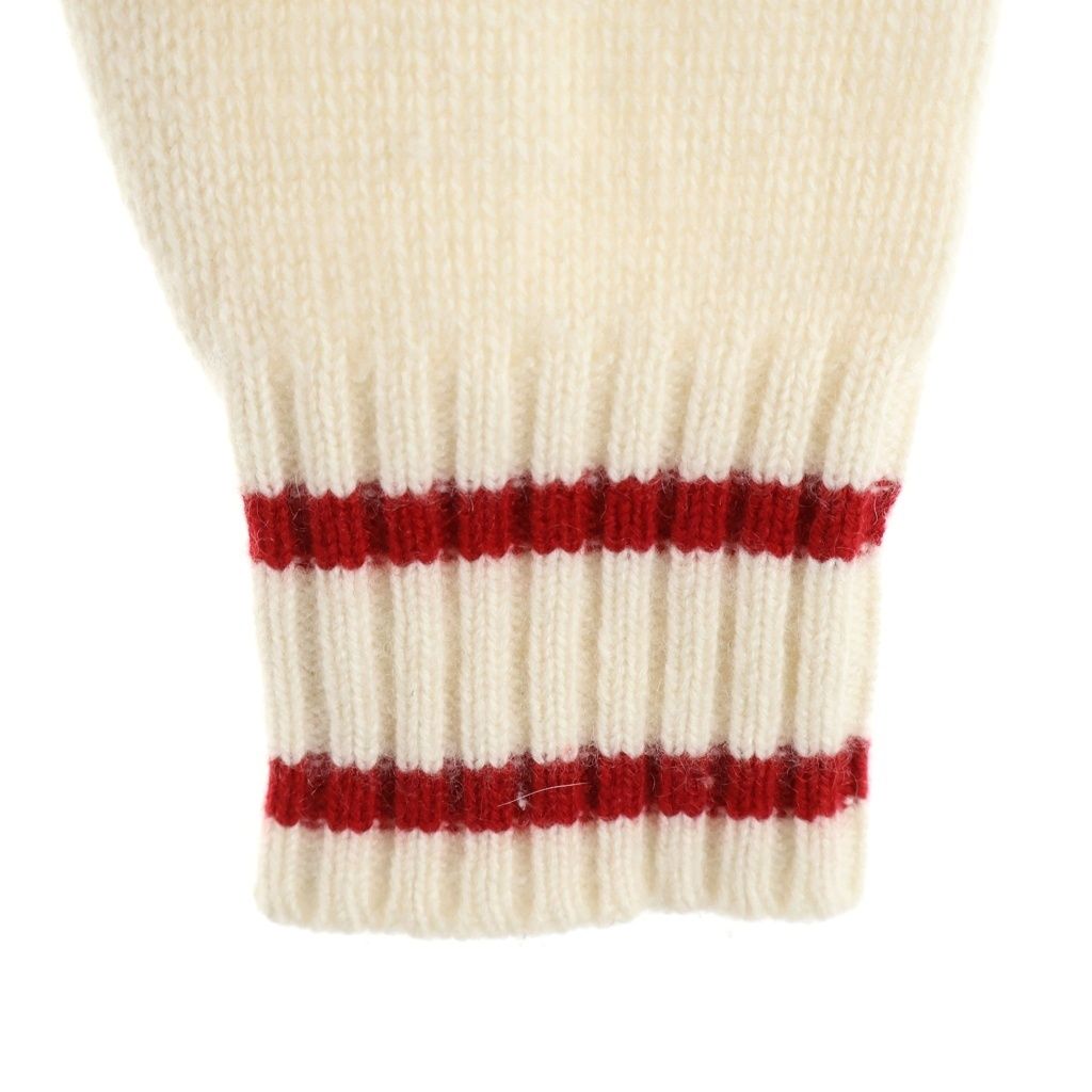 Dior I Love You Embroidery V-neck Long Sleeve Pullover Sweater Ivory Red — view 6