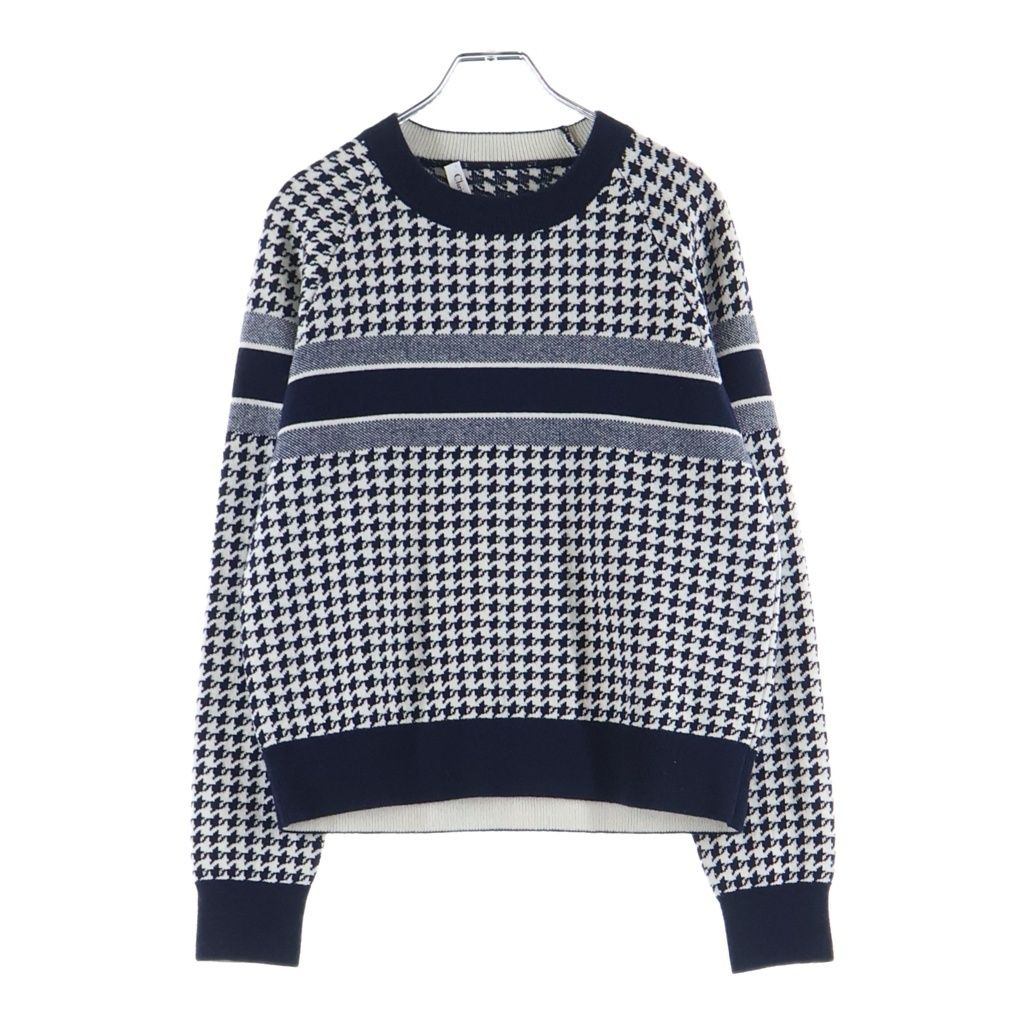 Dior Logo Jacquard Houndstooth Check All Over Print Crew Neck Long Sleeve — view 2