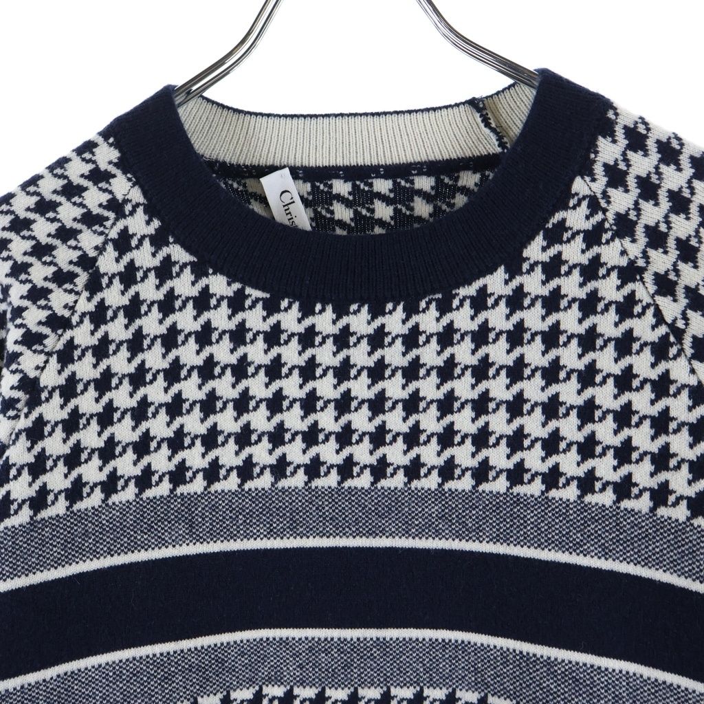 Dior Logo Jacquard Houndstooth Check All Over Print Crew Neck Long Sleeve — view 3