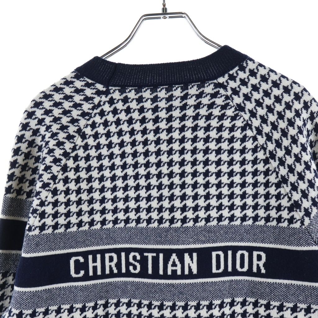 Dior Logo Jacquard Houndstooth Check All Over Print Crew Neck Long Sleeve — view 4