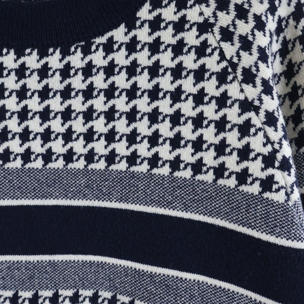 Dior Logo Jacquard Houndstooth Check All Over Print Crew Neck Long Sleeve — view 5