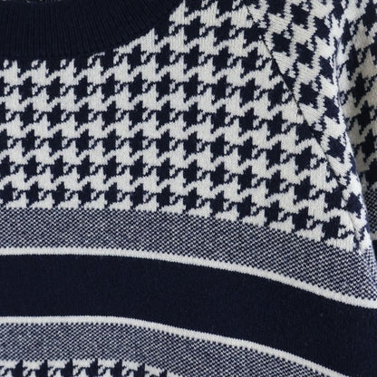 Dior Logo Jacquard Houndstooth Check All Over Print Crew Neck Long Sleeve — view 5