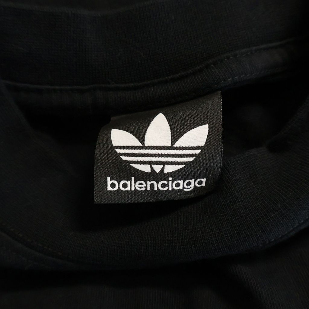 Balenciaga Adidas Trefoil Logo Embroidery Crew Neck Short Sleeve T-Shirt Black — view 6