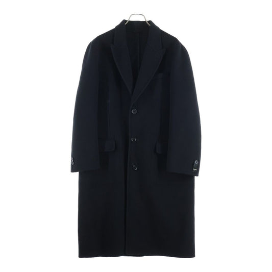 Fendi Wool Blend Button Long Chesterfield Black