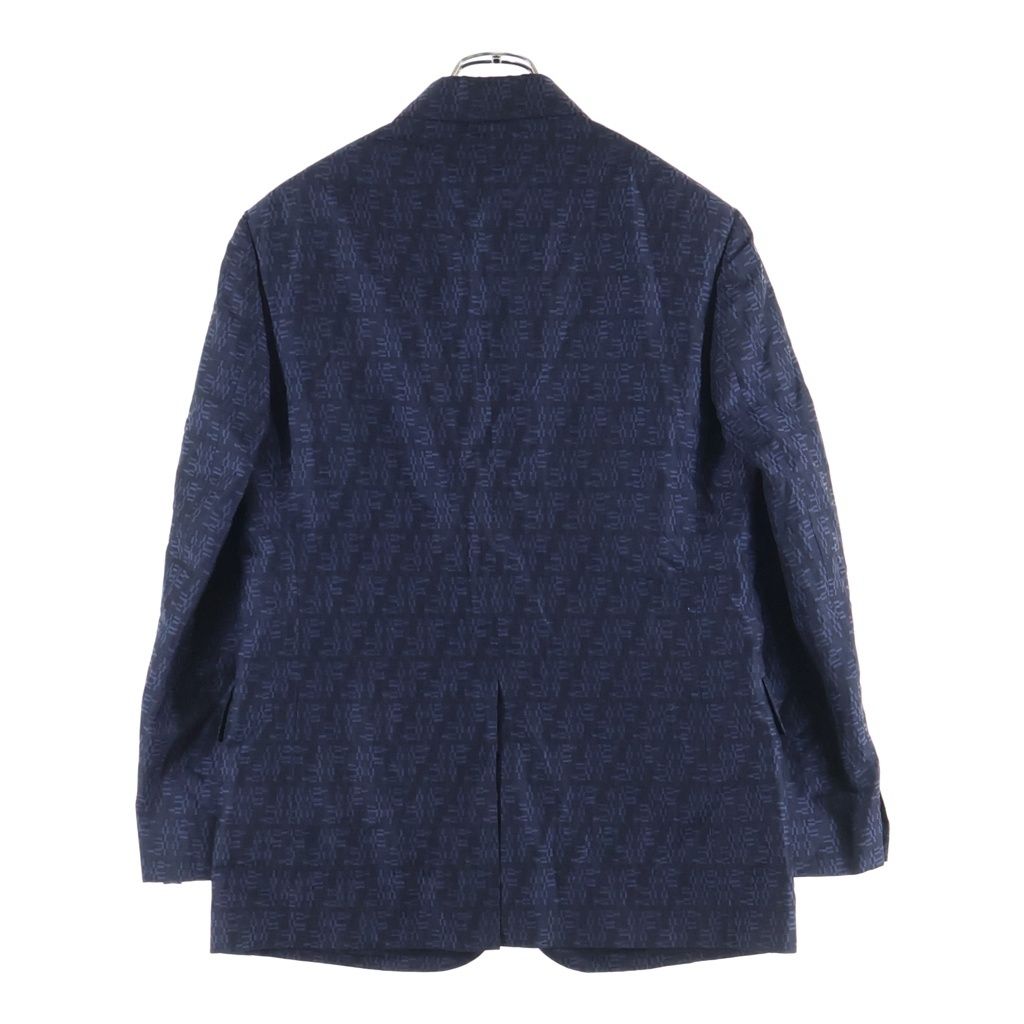 Fendi Wool Blend FF All Over Print Tailored Jacket Navy Ascp — view 2