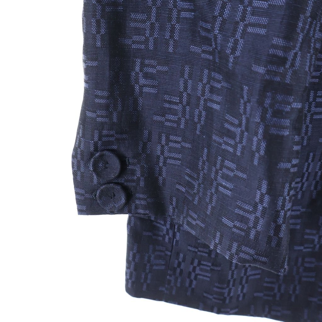 Fendi Wool Blend FF All Over Print Tailored Jacket Navy Ascp — view 5