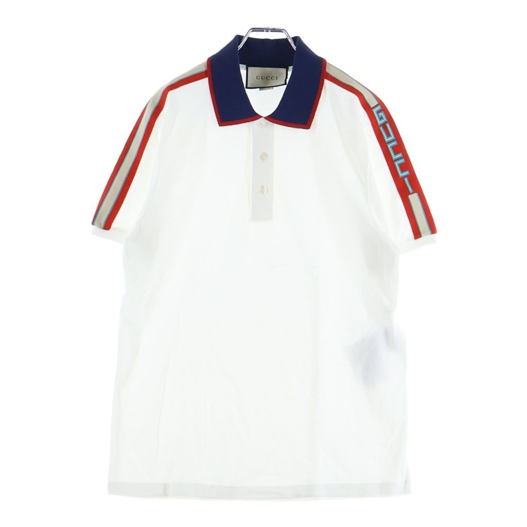 Gucci Side Logo Jacquard Short Sleeve Polo Shirt White