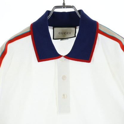 Gucci Side Logo Jacquard Short Sleeve Polo Shirt White — view 3
