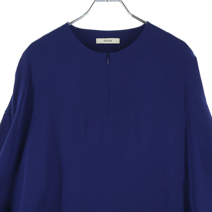 Celine Dress Three Quarter Sleeve Silk Blue — view 3