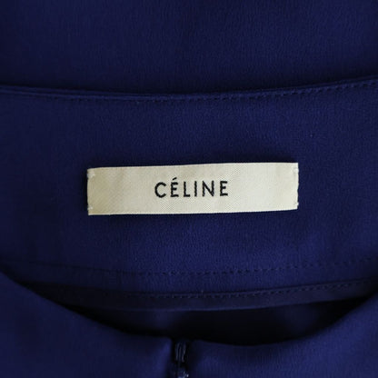 Celine Dress Three Quarter Sleeve Silk Blue — view 7