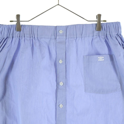 Celine Off Shoulder Shirt Blouse Blue Cotton — view 3