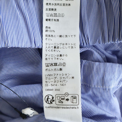 Celine Off Shoulder Shirt Blouse Blue Cotton — view 8