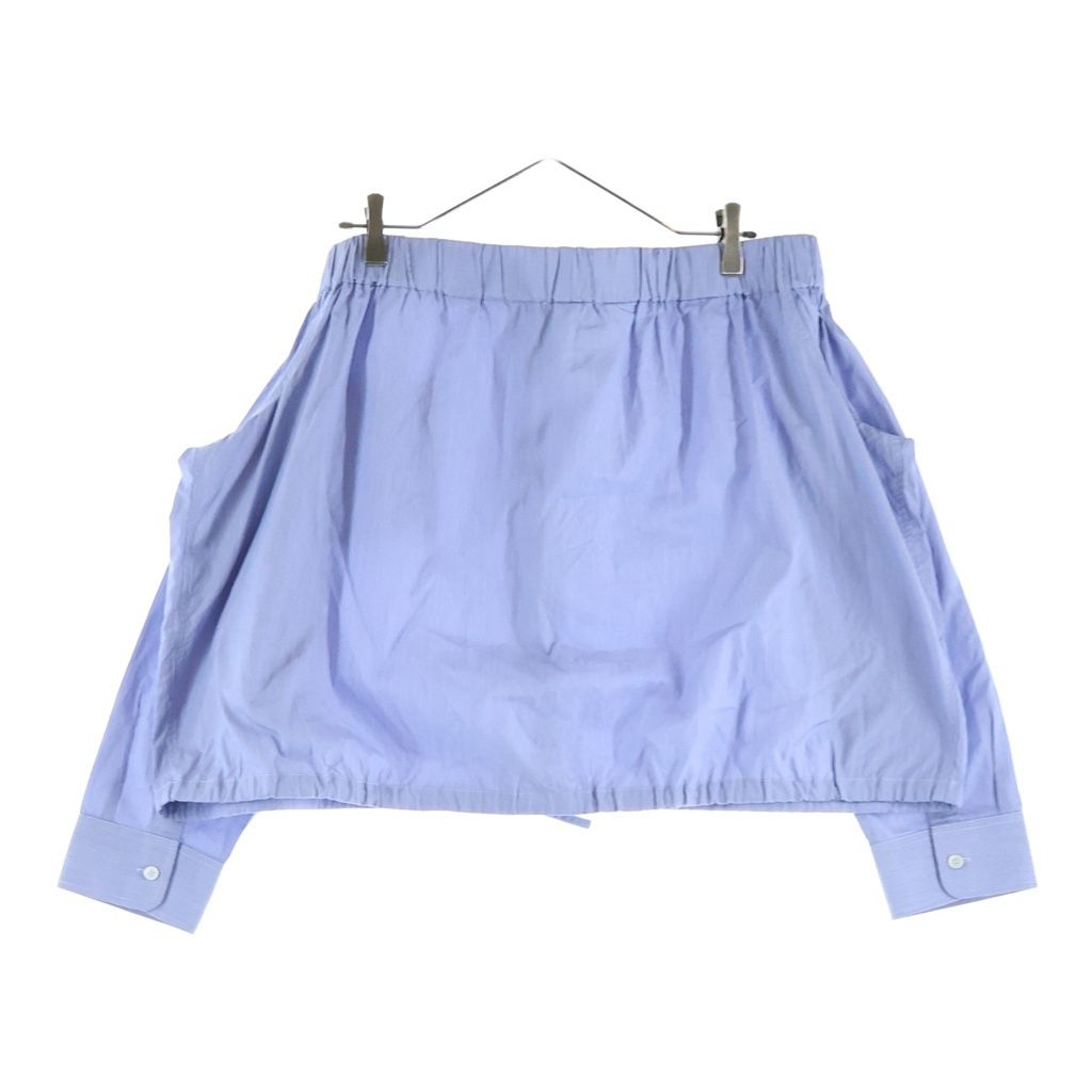 Celine Off Shoulder Shirt Blouse Blue Cotton — view 2