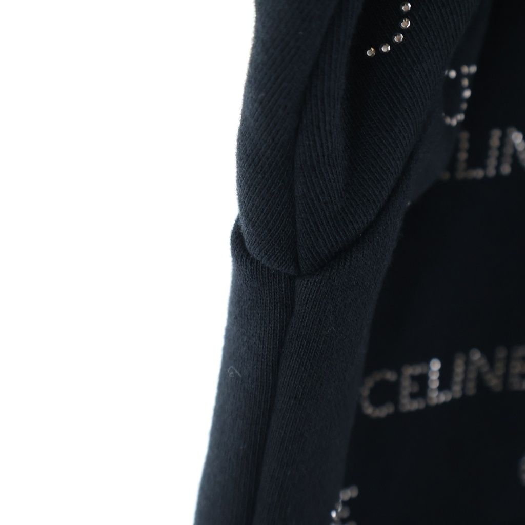 Celine Studded Loose Hoodie Black Cotton — view 6