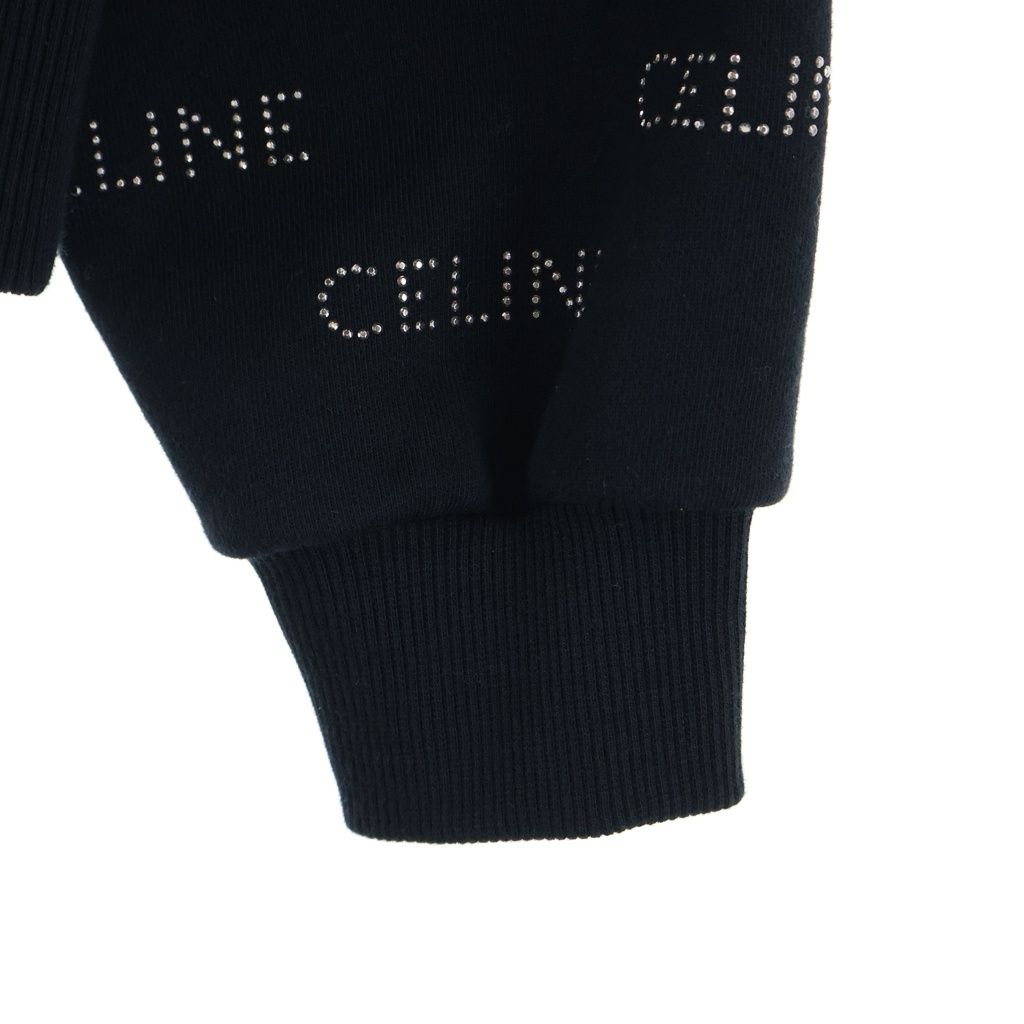Celine Studded Loose Hoodie Black Cotton — view 5
