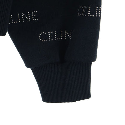 Celine Studded Loose Hoodie Black Cotton — view 5