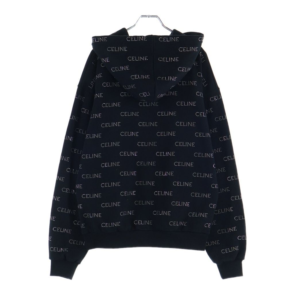 Celine Studded Loose Hoodie Black Cotton — view 2