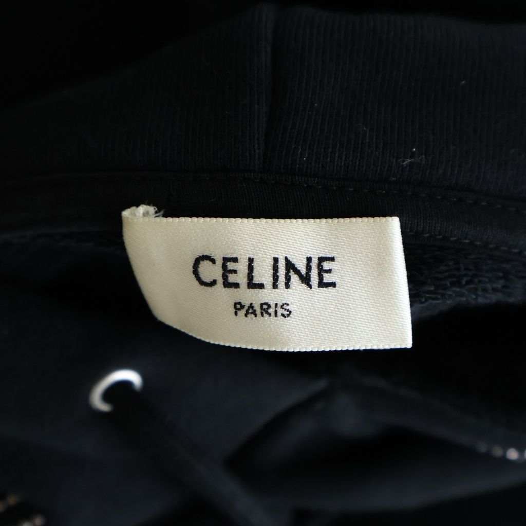 Celine Studded Loose Hoodie Black Cotton — view 7