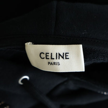 Celine Studded Loose Hoodie Black Cotton — view 7