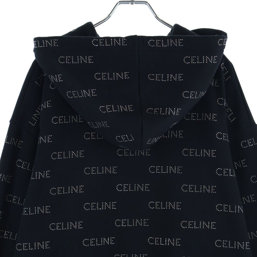 Celine Studded Loose Hoodie Black Cotton — view 4