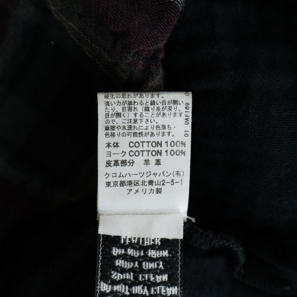 Chrome Hearts Back Flare Knee Dagger Zip Floral Button Plaid Western Shirt — view 8