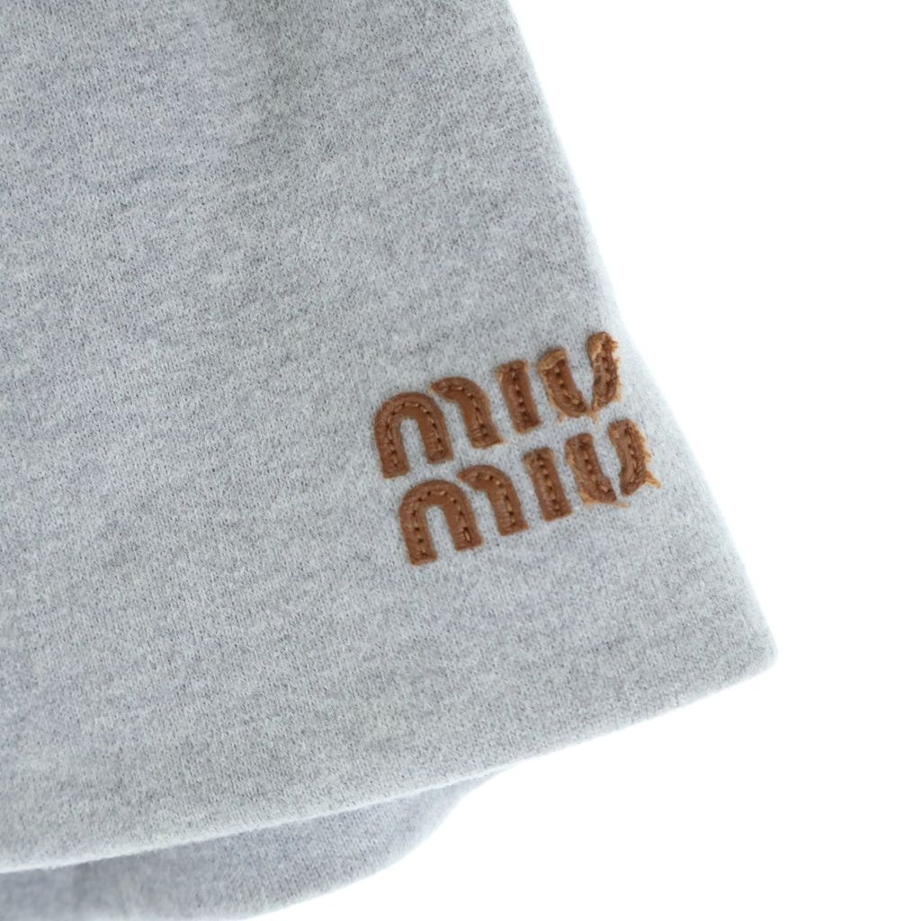 Miu Miu Padded Cotton Fleece Mini Skirt Gray — view 5
