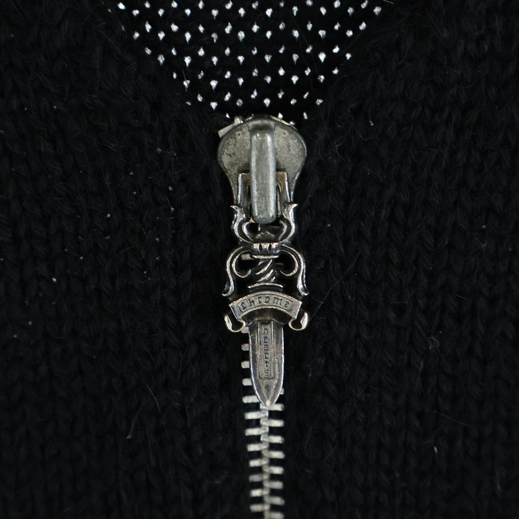 Chrome Hearts Dagger Zip Up Knit Vest Black — view 5