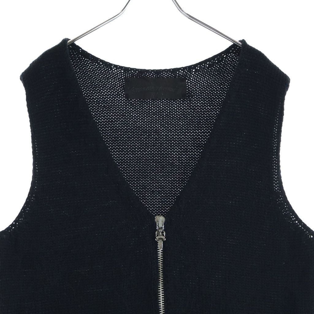 Chrome Hearts Dagger Zip Up Knit Vest Black — view 3