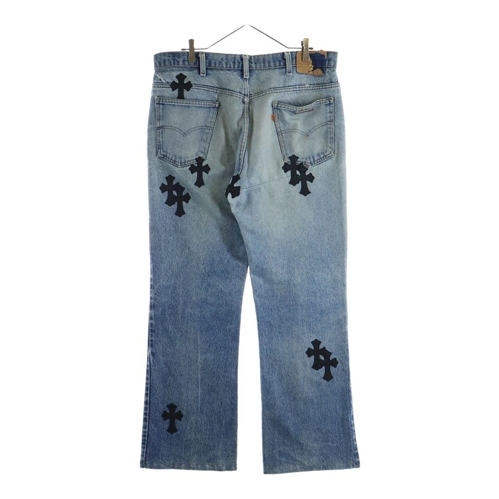 Chrome Hearts Vntg Jean Blu Orng Tab Washed with Cross Pants Indigo Black — view 2