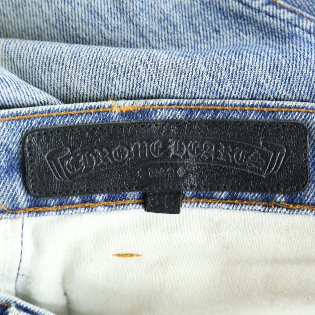 Chrome Hearts Vntg Jean Blu Orng Tab Washed with Cross Pants Indigo Black — view 7