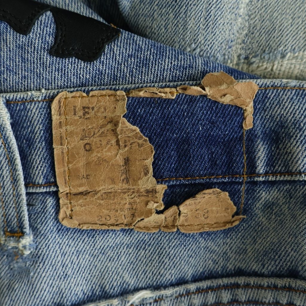 Chrome Hearts Vntg Jean Blu Orng Tab Washed with Cross Pants Indigo Black — view 6