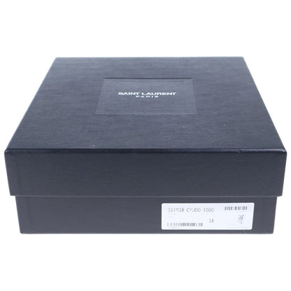 Saint Laurent Paris Leather Side Gore Pointed Toe Stiletto Heels Boots Black — view 7