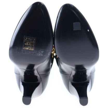 Saint Laurent Paris Le Maillon 95 Boots le High Heels Leather Black — view 5