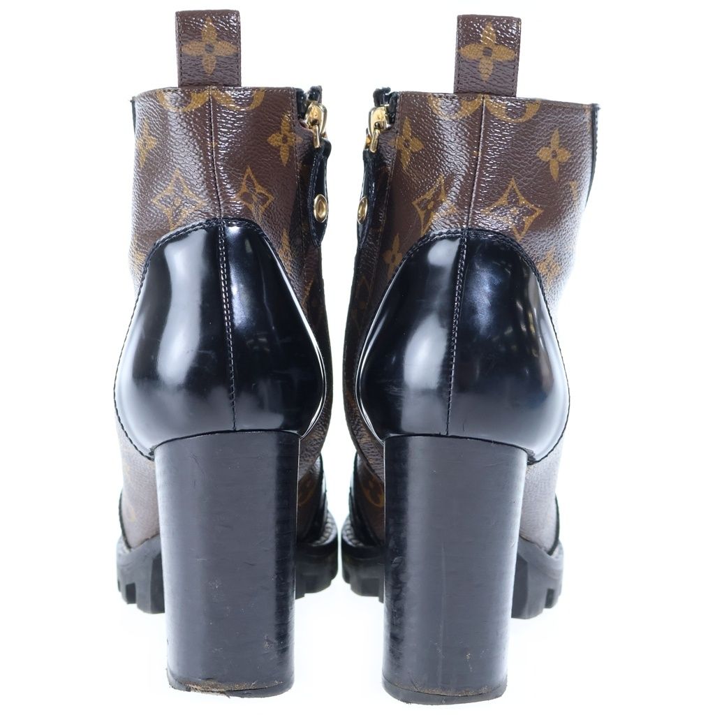 Louis Vuitton Star Trail Ankle Boots Patent Monogram Canvas Plain Brown — view 3