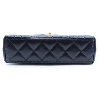 Chanel CC Logo Mini Quilted Shopping Bag 2-Way Chain Shoulder Gold Calfskin — view 4