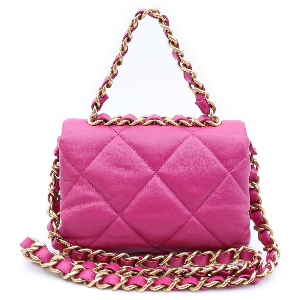 Chanel Quilted Small Flap Chain Shoulder Bag Pink Lambskin GD Plate — view 2