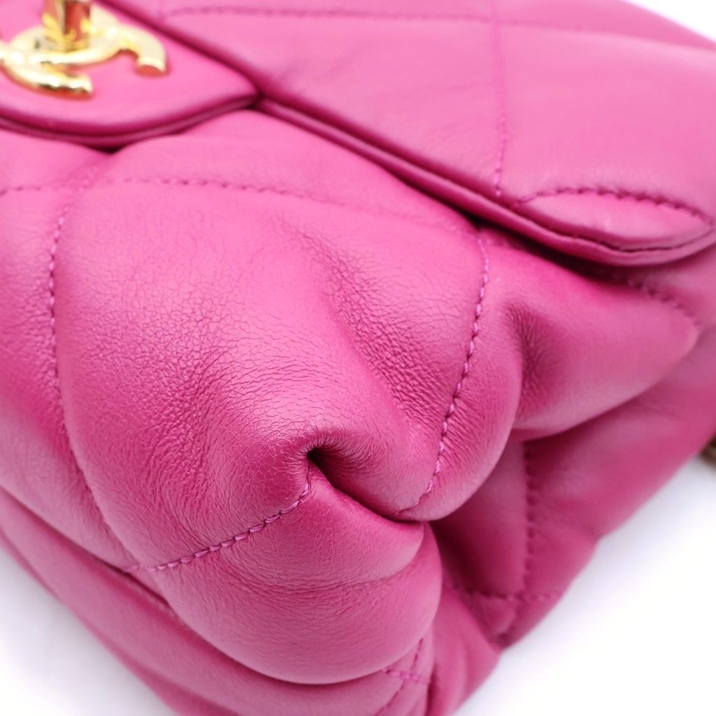 Chanel Quilted Small Flap Chain Shoulder Bag Pink Lambskin GD Plate — view 5